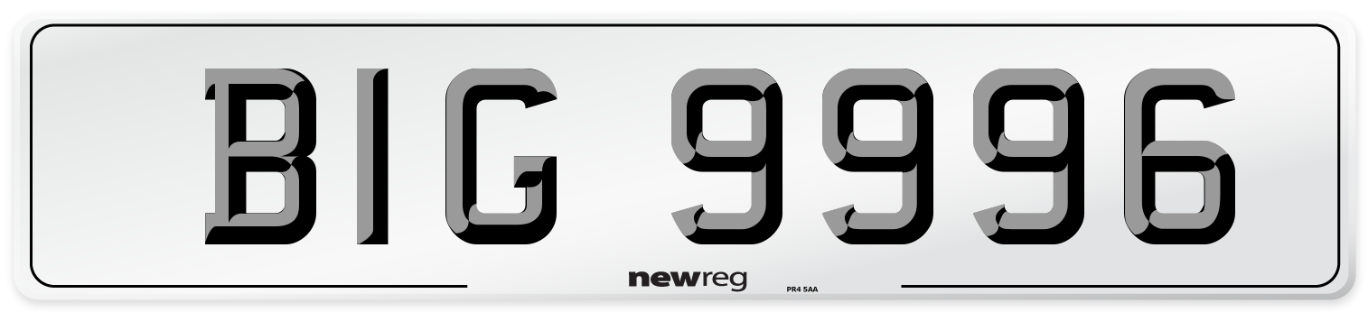 BIG 9996 Number Plate from New Reg